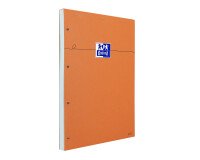 Bloc de bureau Oxford 21 x 31x5 agrafé orange perforé -5 x 5 mm - 80 feuilles