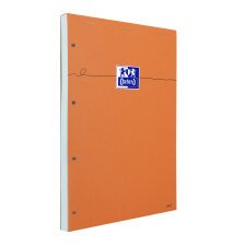 Bloc de bureau Oxford 21 x 31x5 agrafé orange perforé -5 x 5 mm - 80 feuilles