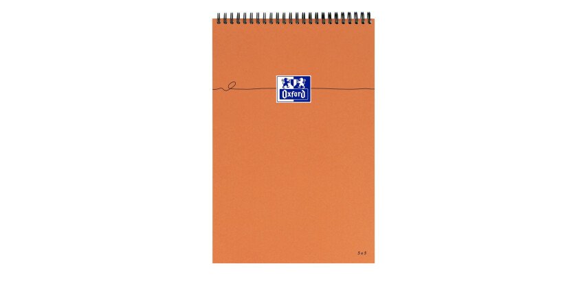 Bloc de bureau orange Oxford A4+ spirale - 5 x 5 - 80 feuilles
