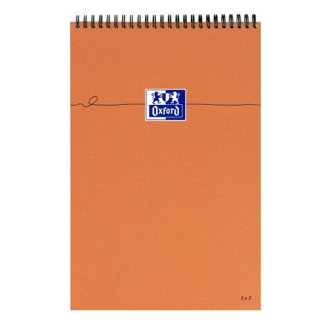 Bloc de bureau orange Oxford A4+ spirale - 5 x 5 - 80 feuilles