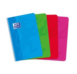 Carnet Oxford color life 9x14cm petits carreaux 5mm 96 pages agrafées couverture carte coloris assortis