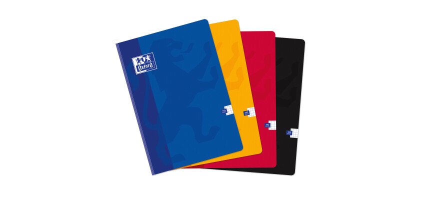Cahier Oxford Color Life A4 petits carreaux 5mm 192 pages brochées couverture carte coloris assortis