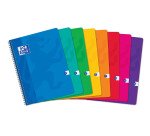 Cahier Oxford Color Life 24x32cm grands carreaux Seyès 180 pages reliure spirale couverture carte coloris assortis