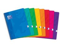 Cahier Oxford color life 24x32cm grands carreaux seyès 180 pages reliure spirale couverture carte coloris assortis