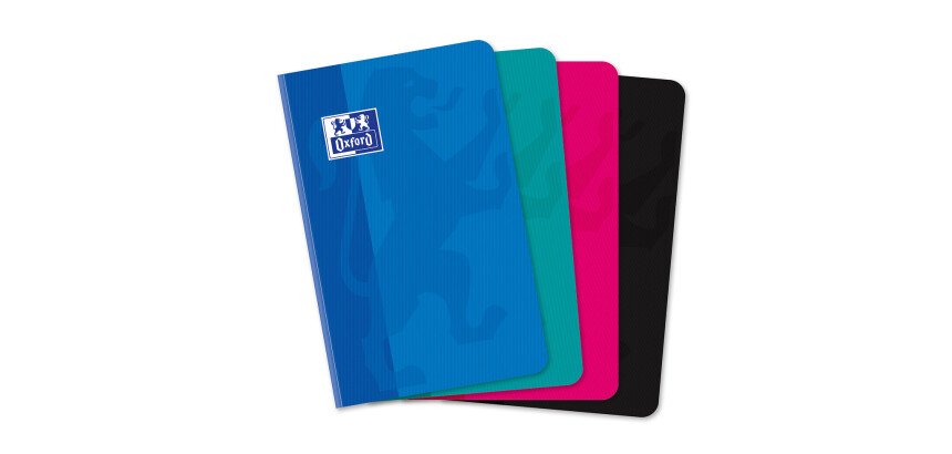Carnet Oxford Color Life 9x14cm petits carreaux 5mm 192 pages brochées couverture carte coloris assortis