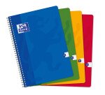 Cahier Oxford Color Life A4 petits carreaux 5mm 180 pages reliure spirale couverture carte coloris assortis