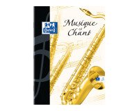 Cahier Oxford musique a4 réglure grands carreaux & réglure musique 48 pages agrafées couverture carte colorée