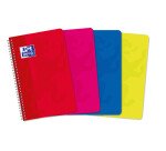 Carnet Oxford Color Life 11x17cm grands carreaux Seyès 100 pages reliure spirale couverture carte coloris assortis