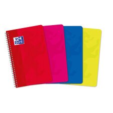 Carnet Oxford color life 11x17cm grands carreaux seyès 100 pages reliure spirale couverture carte coloris assortis