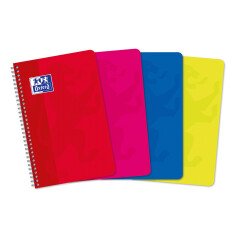 Carnet Oxford Color Life 11x17cm grands carreaux Seyès 100 pages reliure spirale couverture carte coloris assortis