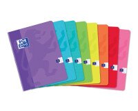 Cahier Oxford color life 17x22cm grands carreaux seyès 60 pages agrafées couverture carte coloris assortis