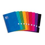 Cahier Oxford color life a4 grands carreaux seyès 180 pages reliure spirale couverture carte coloris assortis