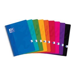 Cahier Oxford color life a4 grands carreaux seyès 180 pages reliure spirale couverture carte coloris assortis