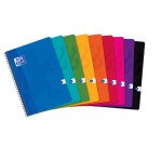 Cahier Oxford Color Life A4 grands carreaux Seyès 100 pages reliure spirale couverture carte coloris assortis