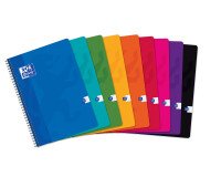 Cahier Oxford color life a4 grands carreaux seyès 100 pages reliure spirale couverture carte coloris assortis