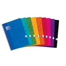 Cahier Oxford color life a4 grands carreaux seyès 100 pages reliure spirale couverture carte coloris assortis