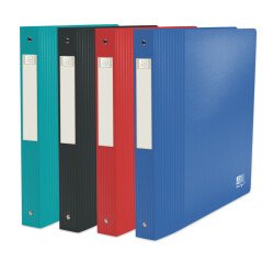Classeur Oxford school life recyclé A4+ Dos 40 4anneaux rond polypro opaque assorti