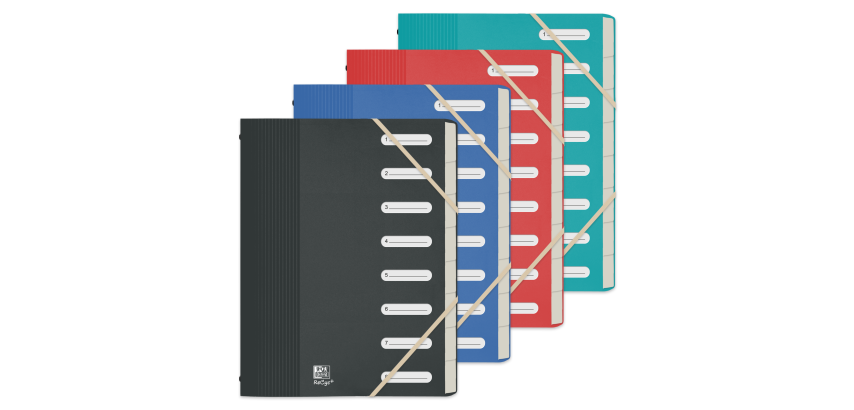 Trieur Oxford school life recycle A4 8positions polypro opaque assorti