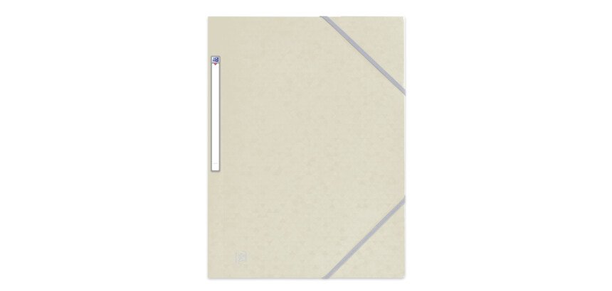 Chemise 3 rabats Oxford top file + a4 avec élastique couverture carte beige