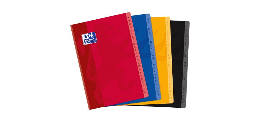 Répertoire Oxford Color Life A4 petits carreaux 5mm 192 pages brochées couverture carte coloris assortis