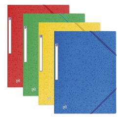 Chemise 3 rabats Oxford Top File + 24x32cm avec élastique couverture carte coloris assortis