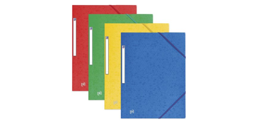 Chemise 3 rabats Oxford top file + 24x32cm avec élastique couverture carte coloris assortis