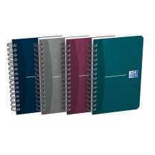 Carnet Oxford office essentials 9x14cm petits carreaux 5mm 180 pages reliure spirale couverture carte coloris assortis