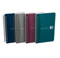 Carnet Oxford office essentials 9x14cm petits carreaux 5mm 180 pages reliure spirale couverture carte coloris assortis