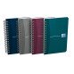 Carnet Oxford office essentials 9x14cm petits carreaux 5mm 180 pages reliure spirale couverture carte coloris assortis