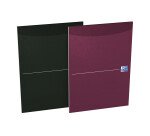 Bloc-notes Oxford office essentials a4 ligné 7mm margé 160 pages endossé couverture carte coloris assortis