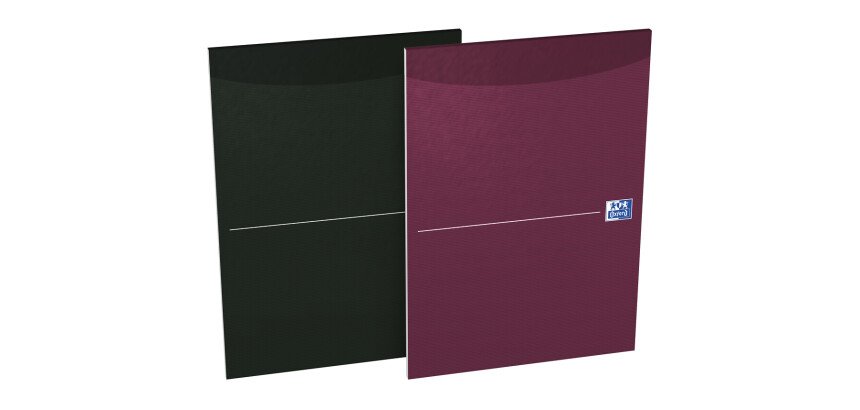 Bloc-notes Oxford office essentials a4 ligné 7mm margé 160 pages endossé couverture carte coloris assortis