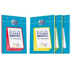 De_bloc de 30 feuilles bristol perforee 14,8x21cm 5x5 assortis