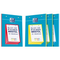 Gb_bloc de 30 feuilles bristol perforée 14,8x21cm 5x5 assortis