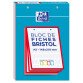 Bloc de fiches bristol, A5, quadrillé, blanc / bleu
