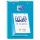 Bloc de fiches bristol Oxford 2.0 a5 petits carreaux 5mm 30 fiches collées bords bleus