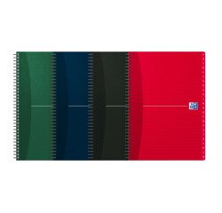Répertoire Oxford office essentials a4 ligné 7mm 180 pages reliure spirale couverture carte coloris assortis