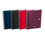 Cahier Oxford Europeanbook office Essentials A4+ grands carreaux Seyès 240 pages reliure spirale couverture carte coloris assortis