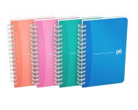 Carnet Oxford office my colours 9x14cm petits carreaux 180 pages reliure spirale couverture polypro coloris assortis