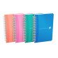 Carnet Oxford office my colours 9x14cm petits carreaux 180 pages reliure spirale couverture polypro coloris assortis