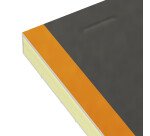 Bloc-notes Oxford International A4+ ligné jaune 6mm 160 pages agrafées couverture carte orange