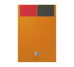 Bloc-notes Oxford International A4+ ligné jaune 6mm 160 pages agrafées couverture carte orange