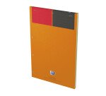 Bloc-notes Oxford International A4+ ligné jaune 6mm 160 pages agrafées couverture carte orange