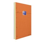 Schreibblock Oxford 21 x 31,5 cm geheftet orange - liniert - 80 Blätter in gelb