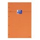 Bloc de bureau Oxford 21 x 31,5 cm agrafé orange perforé - ligné 8 mm - 80 feuilles