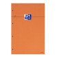 Bloc de bureau Oxford 21 x 31,5 cm agrafé orange perforé - ligné 8 mm - 80 feuilles