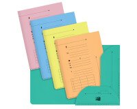 Lot de 10 sous dossier Oxford  2rabats a4 kraft pastel assorti