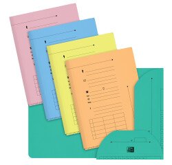 Lot de 10 sous dossier Oxford  2rabats a4 kraft pastel assorti