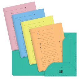 Lot de 10 sous dossier Oxford  2rabats a4 kraft pastel assorti