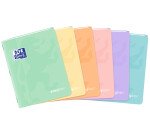 Cahier Easybook pastel Oxford agrafe 170x220 96pages seyes assorti
