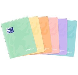 Cahier Easybook pastel Oxford agrafe 170x220 96pages seyes assorti